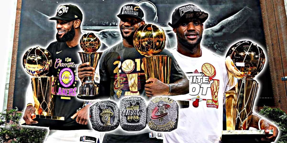 LeBron James and his NBA Championship rings
