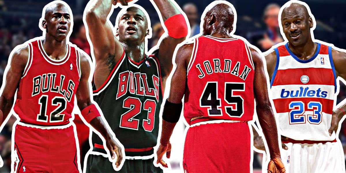 What jersey numbers have Michael Jordan worn throughout his career